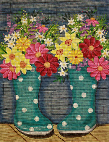 Alice Peterson # 2758 Rain Boots and Flowers