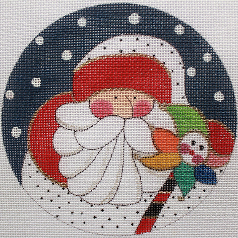 Hand Painted Needlepoint Canvas 3 Round Ornament Santa -   Needlepoint  canvases, Needlepoint designs, Needlepoint christmas ornaments