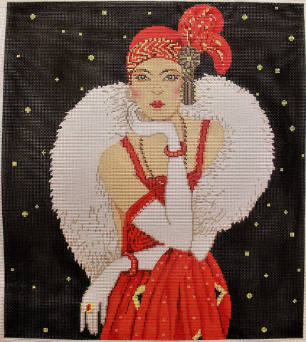 Elizabeth Turner # C562A Art Deco Lady in Red
