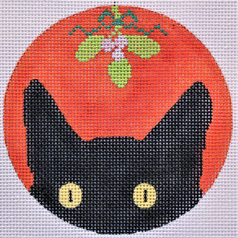 EDIE & GINGER Handpainted Needlepoint Canvas Halloween Angel Cat Owl 18  Mesh $165.00 - PicClick