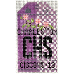 Hedgehog Needlepoint CHS Charleston Travel Tag