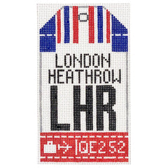 Hedgehog Needlepoint LHR London Heathrow Travel Tag